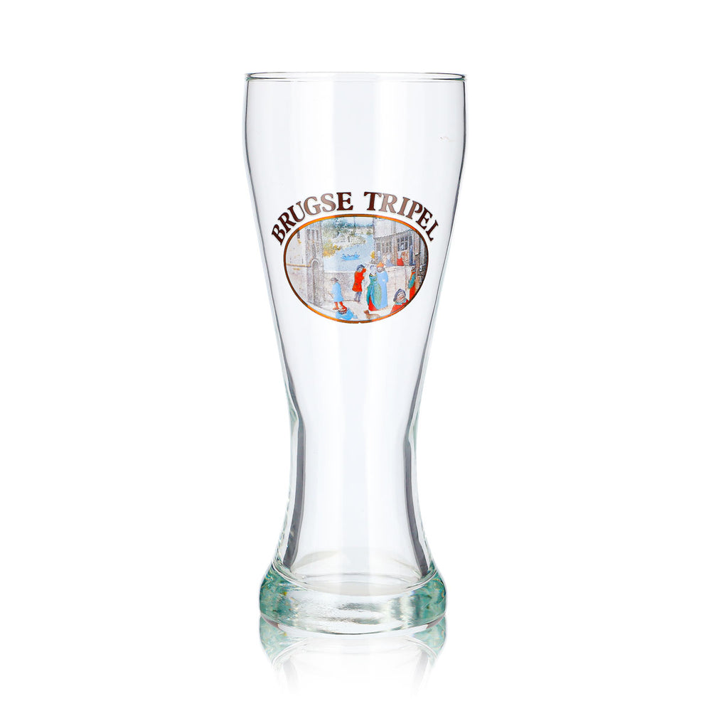 Szklanka do piwa Brugse Tripel 0,6 l, puchar, widok ulicy