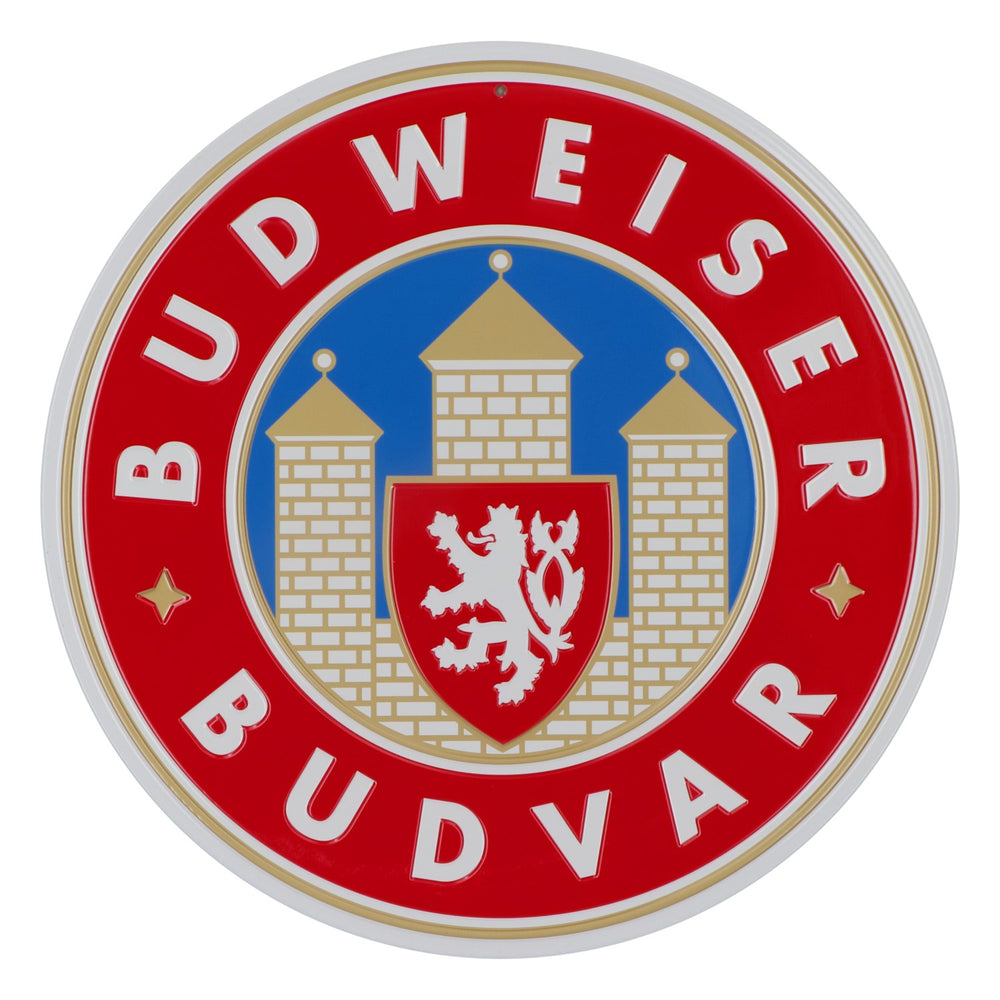Budweiser Piwo Blaszana tabliczka Reklamowa dekoracja ścienna okrągła „Budvar”