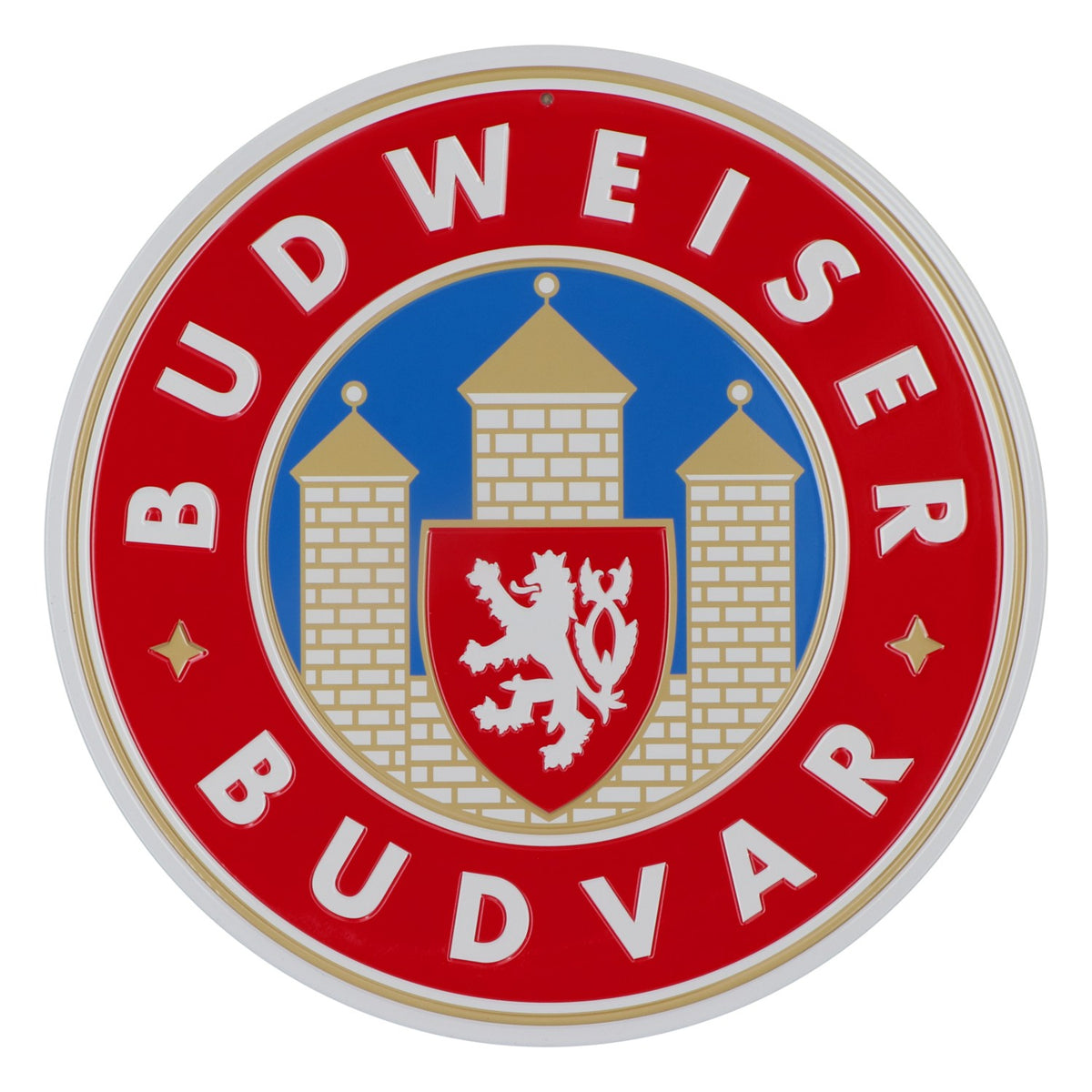 Budweiser Piwo Blaszana tabliczka Reklamowa dekoracja ścienna okrągła „Budvar”