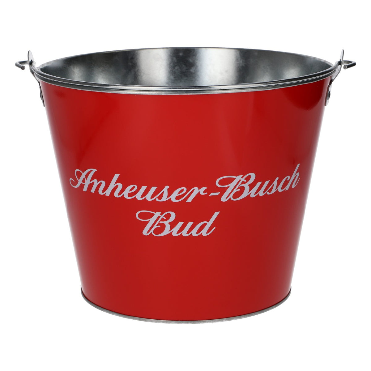 Wiadro do lodu na piwo Budweiser, średnica 23,5, nowe, metalowe, czerwone – Widok 3