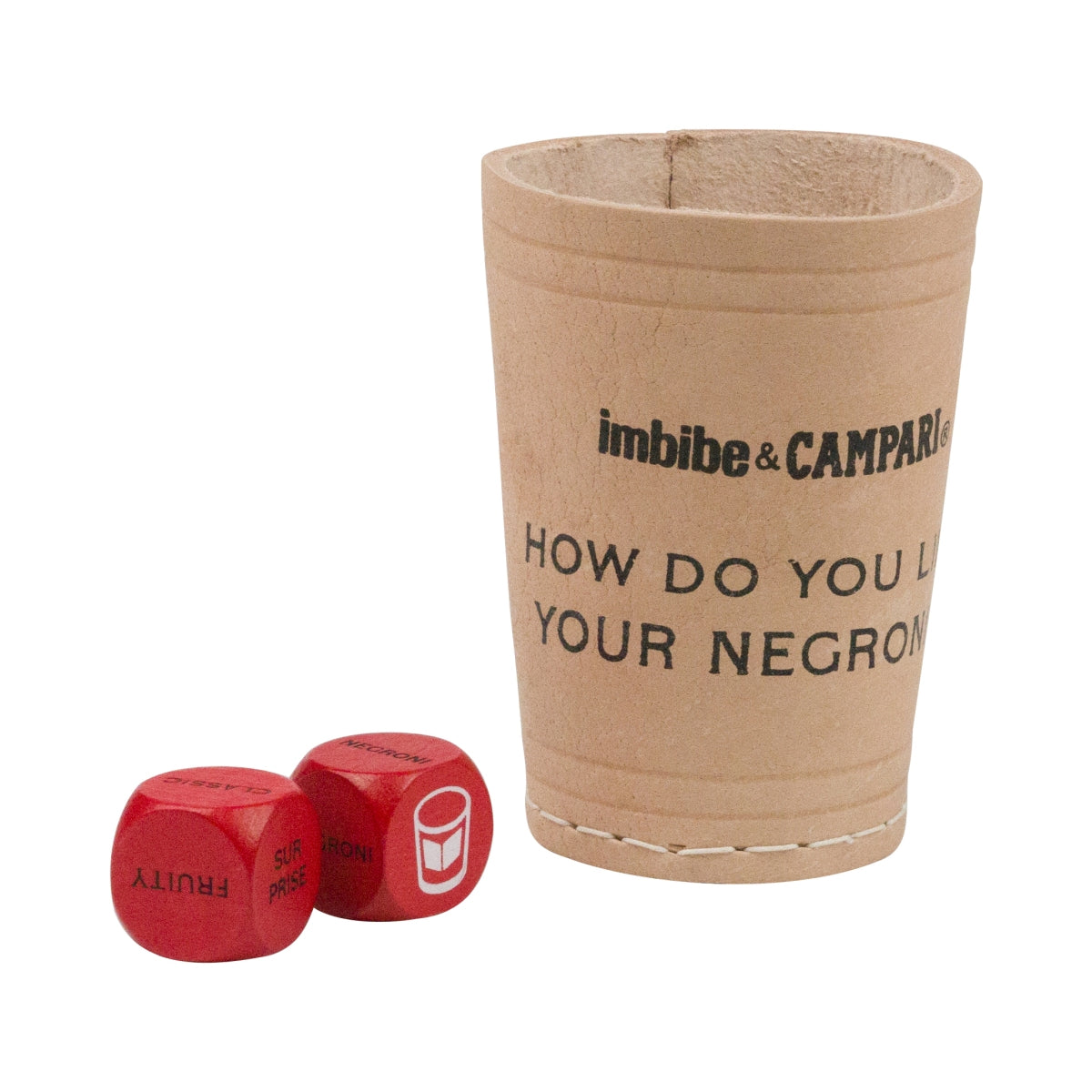 Campari Negroni gra w kości 2 kości gra w picie koktajl degustacja kości