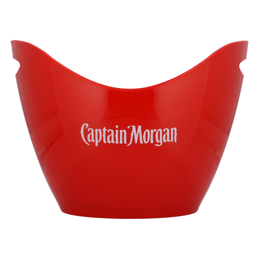 Chłodziarka do butelek Captain Morgan Rum, czerwona, z białym logo po obu stronach