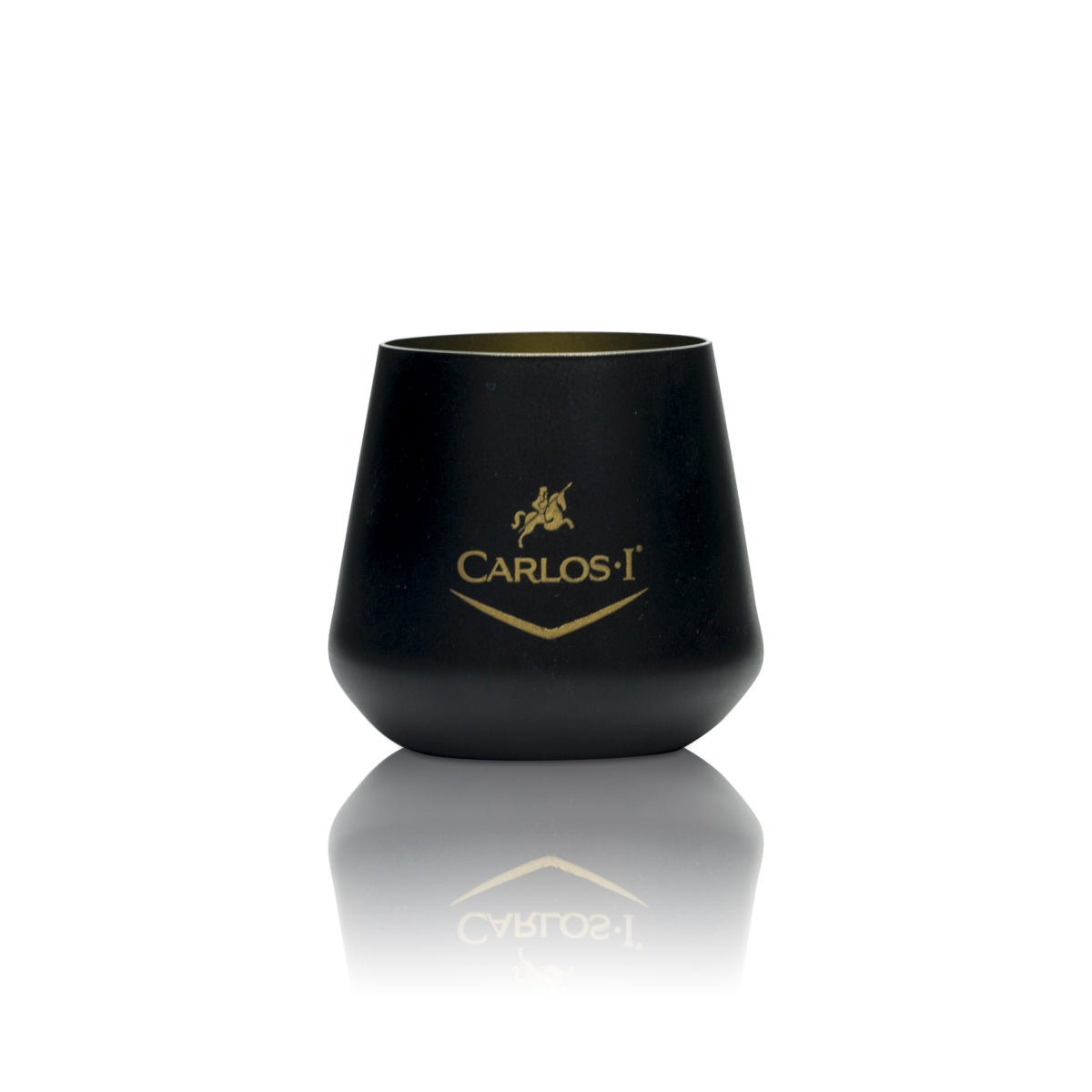 Carlos I szklany kieliszek do brandy 0,3l szklanka matowa satyna złote logo