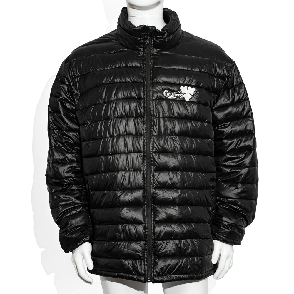 Kurtka męska Carlsberg Beer Down Jacket rozmiar 2 XL czarne haftowane logo