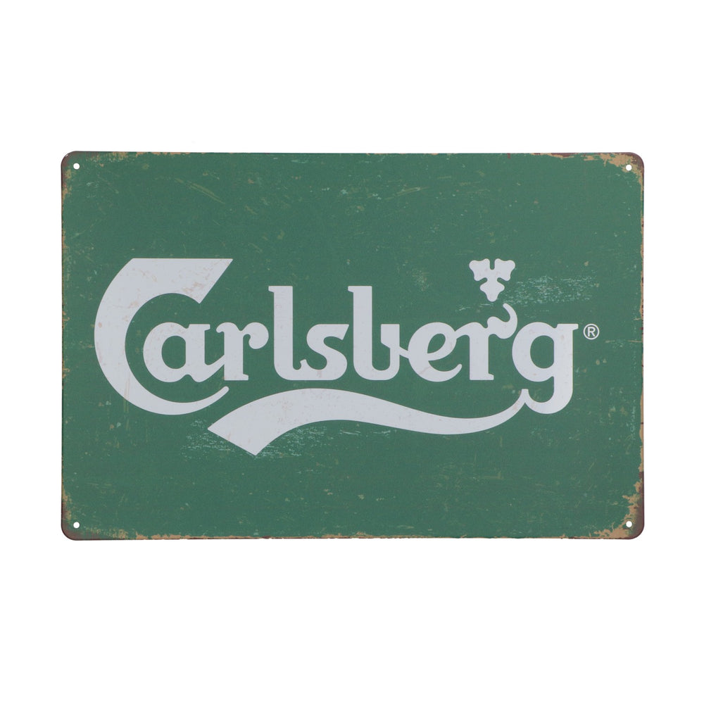 Tabliczka reklamowa piwa Carlsberg – nostalgiczna tabliczka blaszana 30 x 20 cm, zielona, nowa, metalowa, do zawieszenia na ścianie