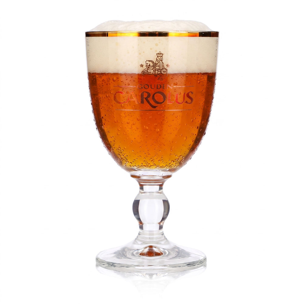 Szklanka do piwa Carolus 0,25 l, w kształcie pucharu tulipanowego, ze złotą obwódką, Ritzenhoff