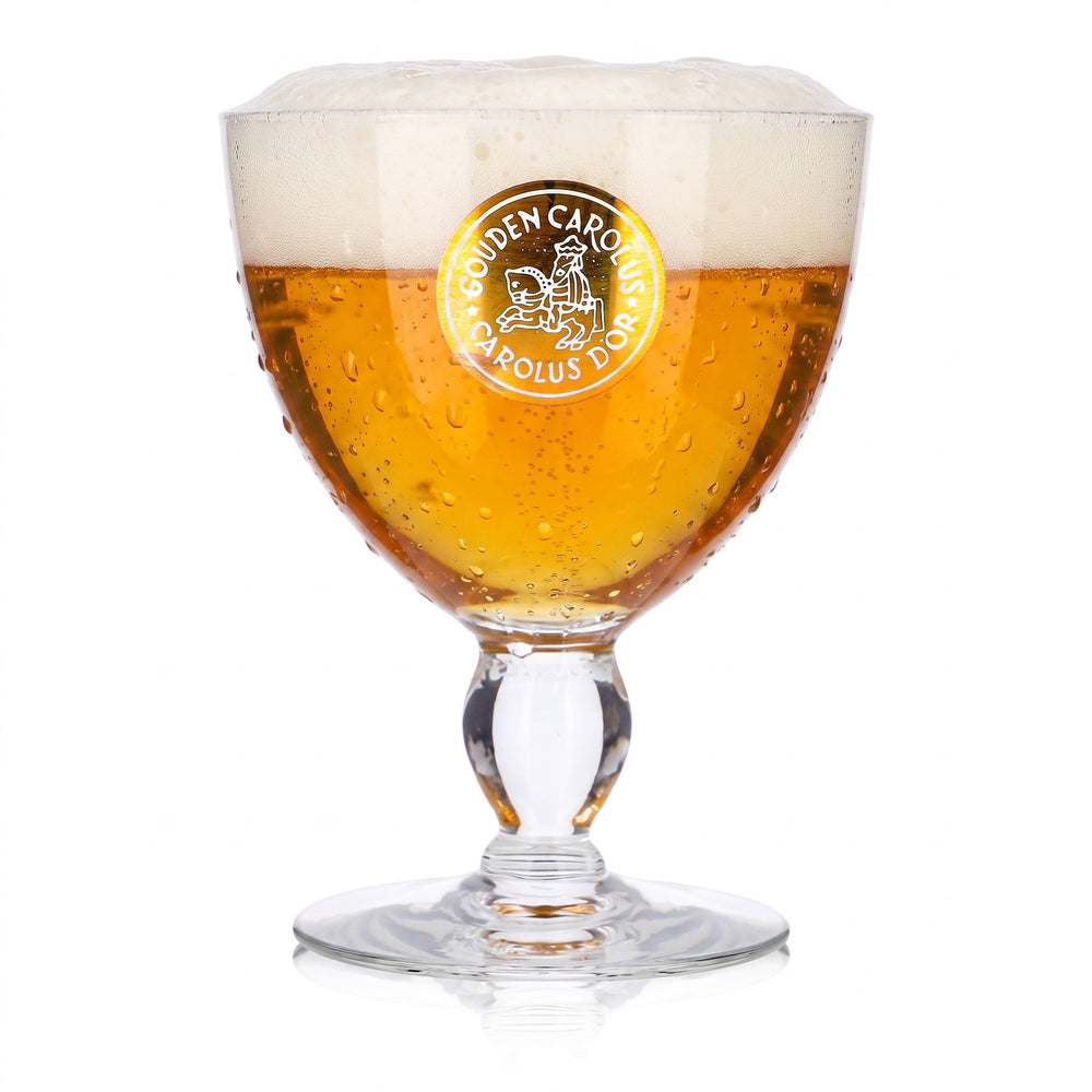 Szklanka do piwa Carolus 0,47 l, puchar, kielich, złote logo „Gouden”