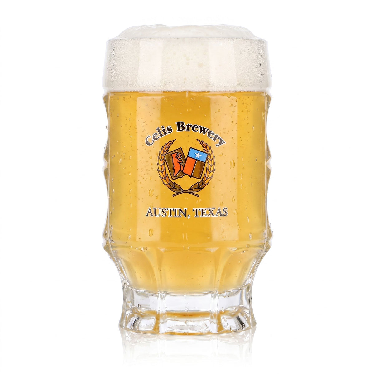 Szklanka do piwa Celis Brewery 0,25 l z reliefem przedstawiającym Austin w Teksasie