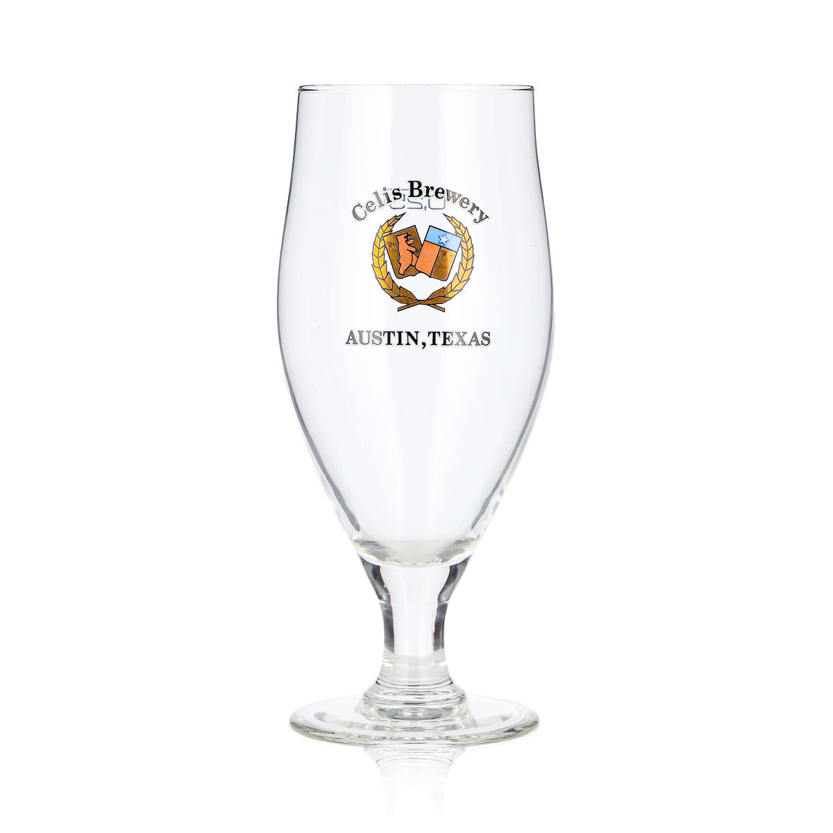 Szklanka do piwa Celis Brewery 0,25 l, model „Austin, Texas”, z brązowym logo