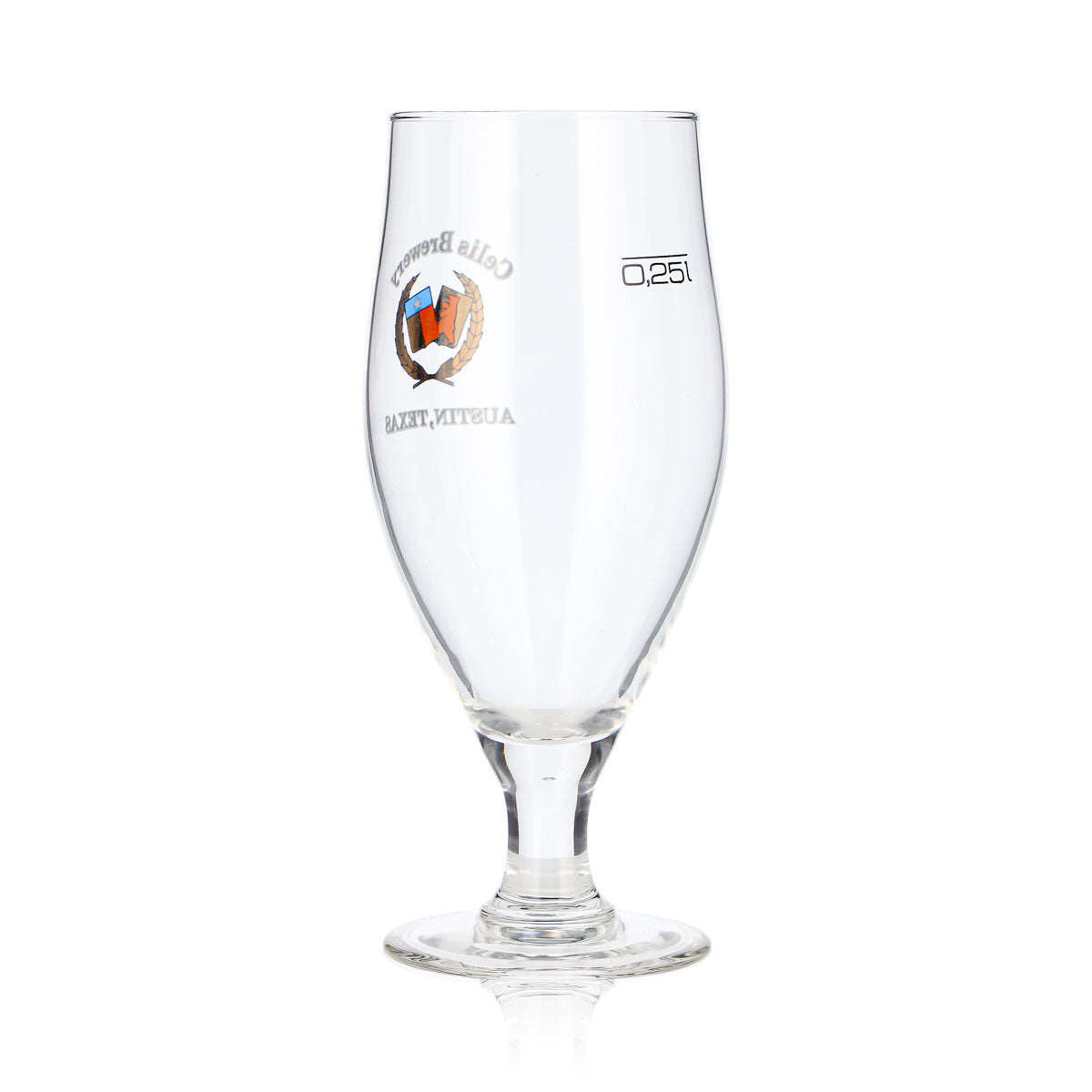 Szklanka do piwa Celis Brewery 0,25 l, model „Austin, Texas”, z brązowym logo – Widok 3