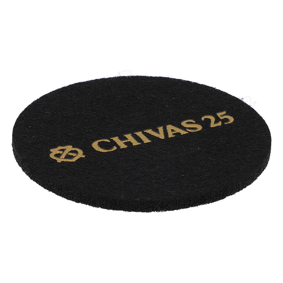Podkładka pod kieliszek Chivas Regal Whiskey, filcowa, czarna, średnica 6,2 cm „Chivas 25”