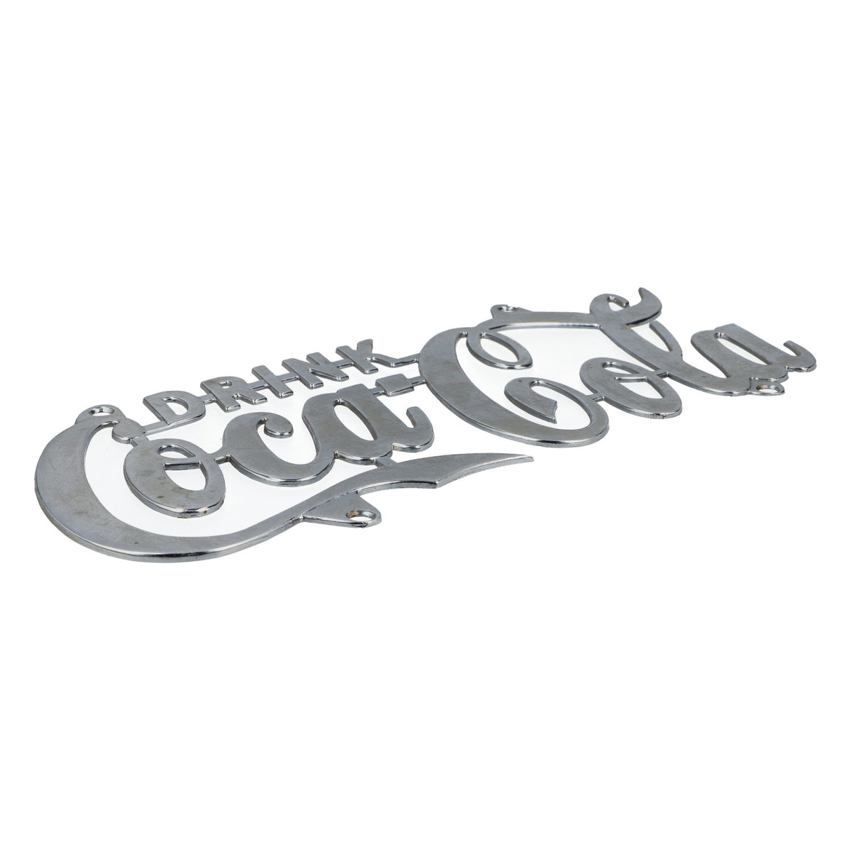Tabliczka blaszana Coca-Cola – dekoracja ścienna, metalowa, srebrna, w stylu retro, bardzo rzadka – Widok 2