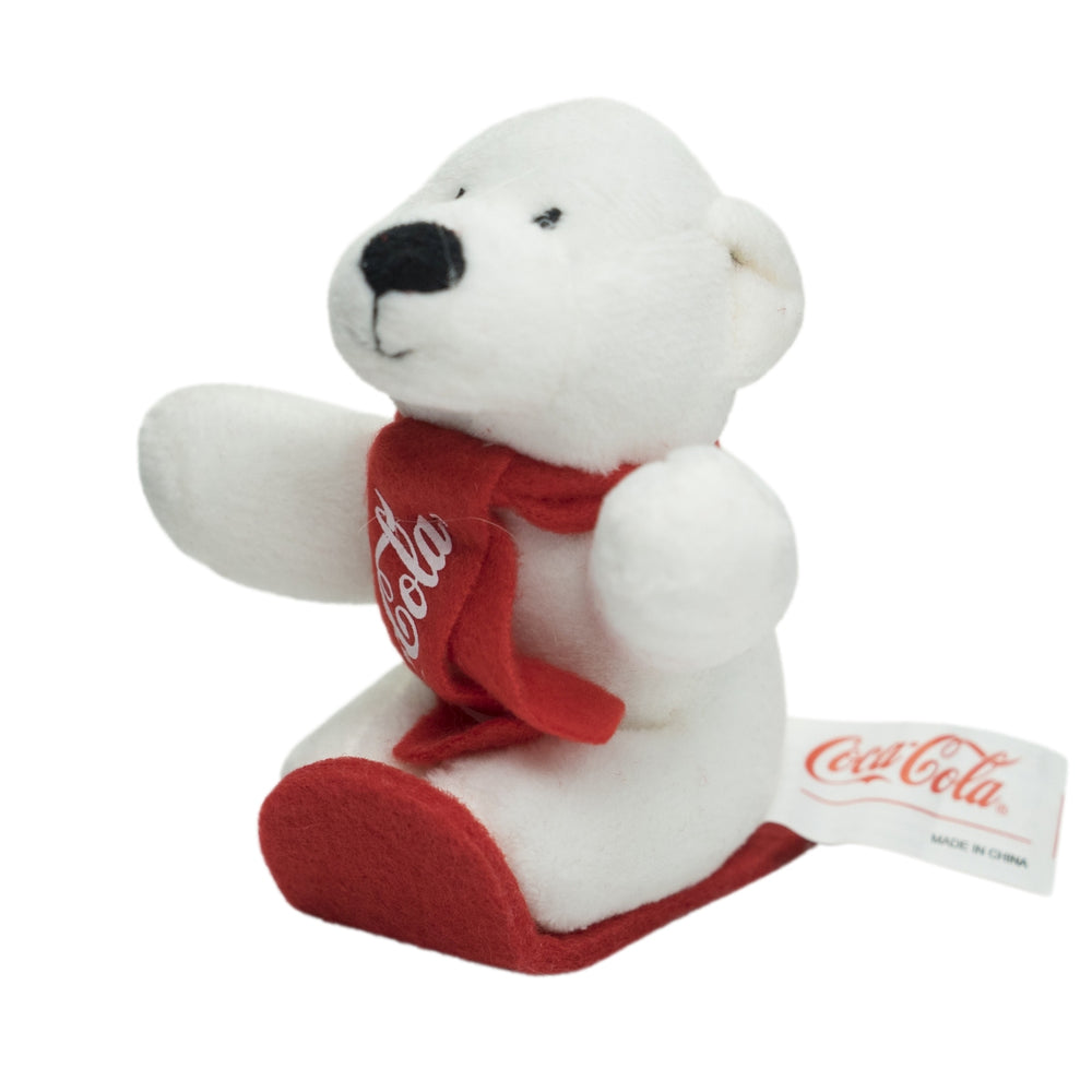 Coca Cola przytulanka miś polarny miś z materiału miś na sankach zabawka kolekcjonerska dla dzieci