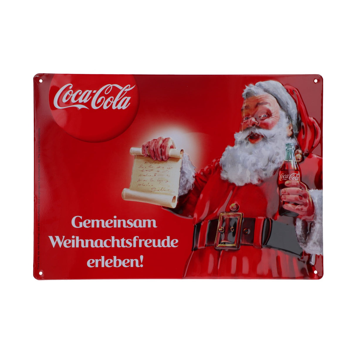 Coca Cola Napój bezalkoholowy Blaszana tabliczka Dekoracja ścienna Święty Mikołaj