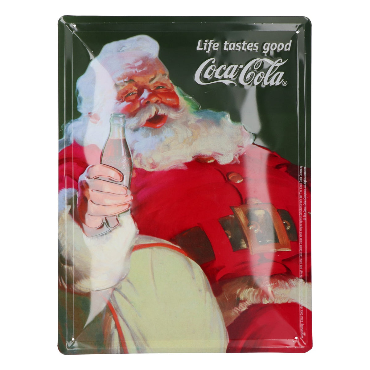 Coca Cola Napój bezalkoholowy Blaszana tabliczka ścienna 40x30 cm Święty Mikołaj „Life Tastes good”