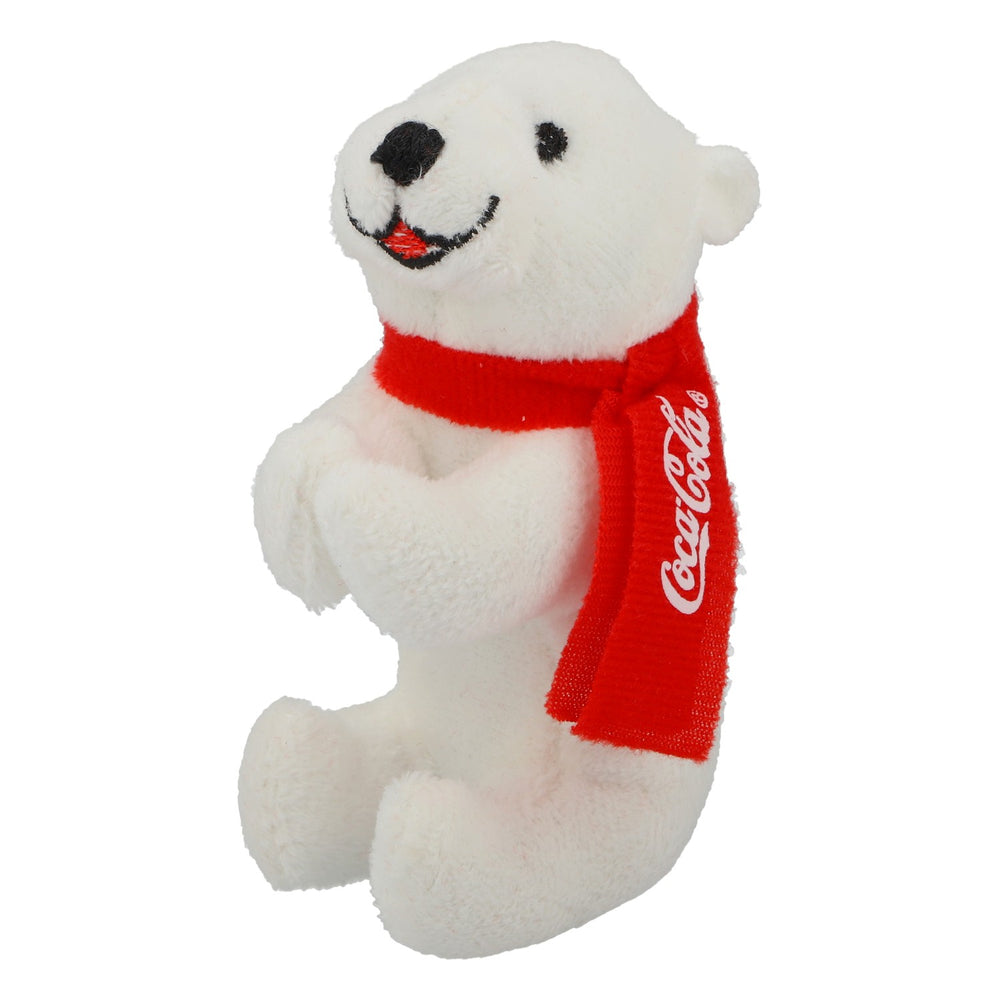 Pluszak Coca-Cola – niedźwiadek polarny w pozycji stojącej, z mieszanki tkanin, biały