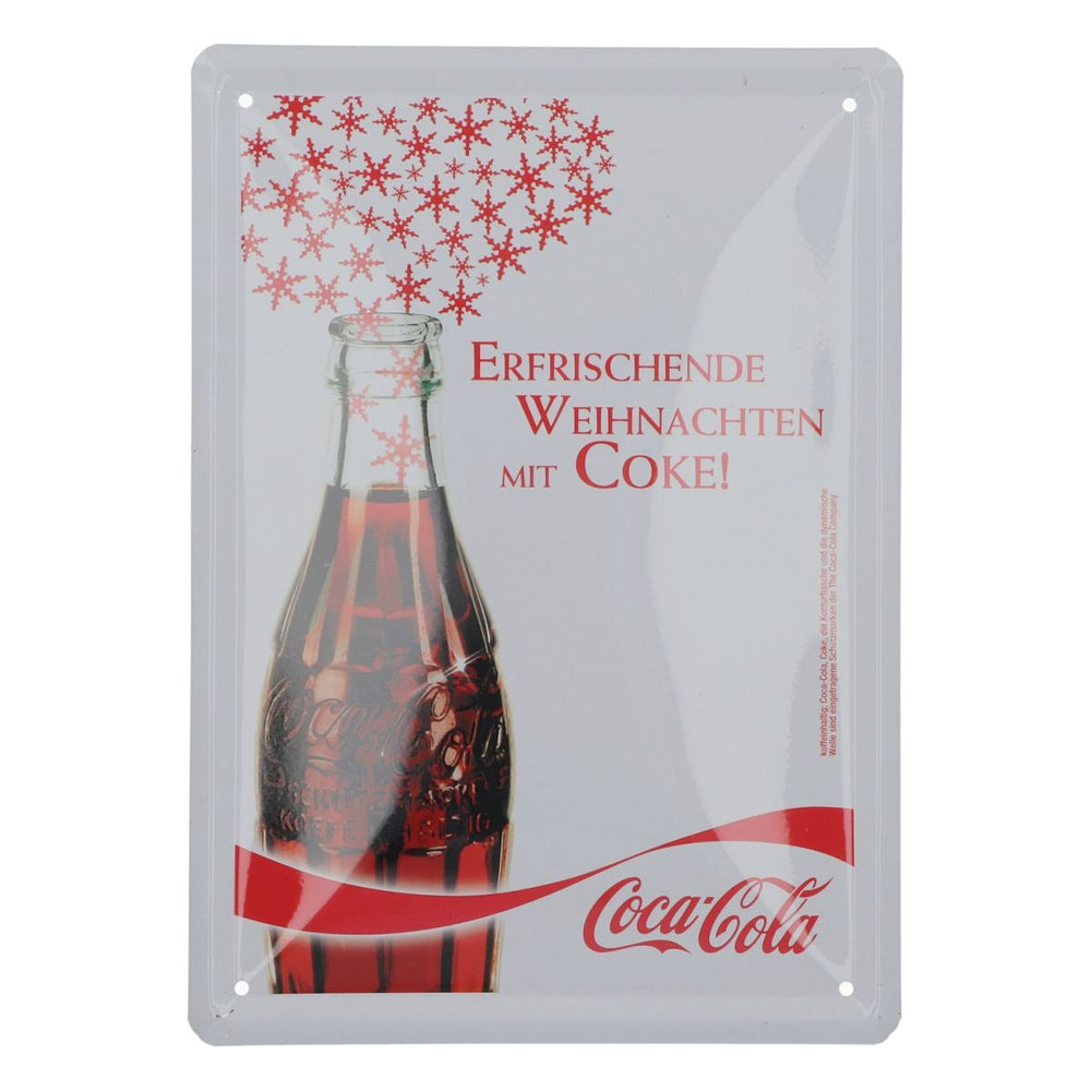 Tabliczka reklamowa Coca Cola 20x15 cm Tabliczka blaszana Odświeżające Święta Bożego Narodzenia Ściana