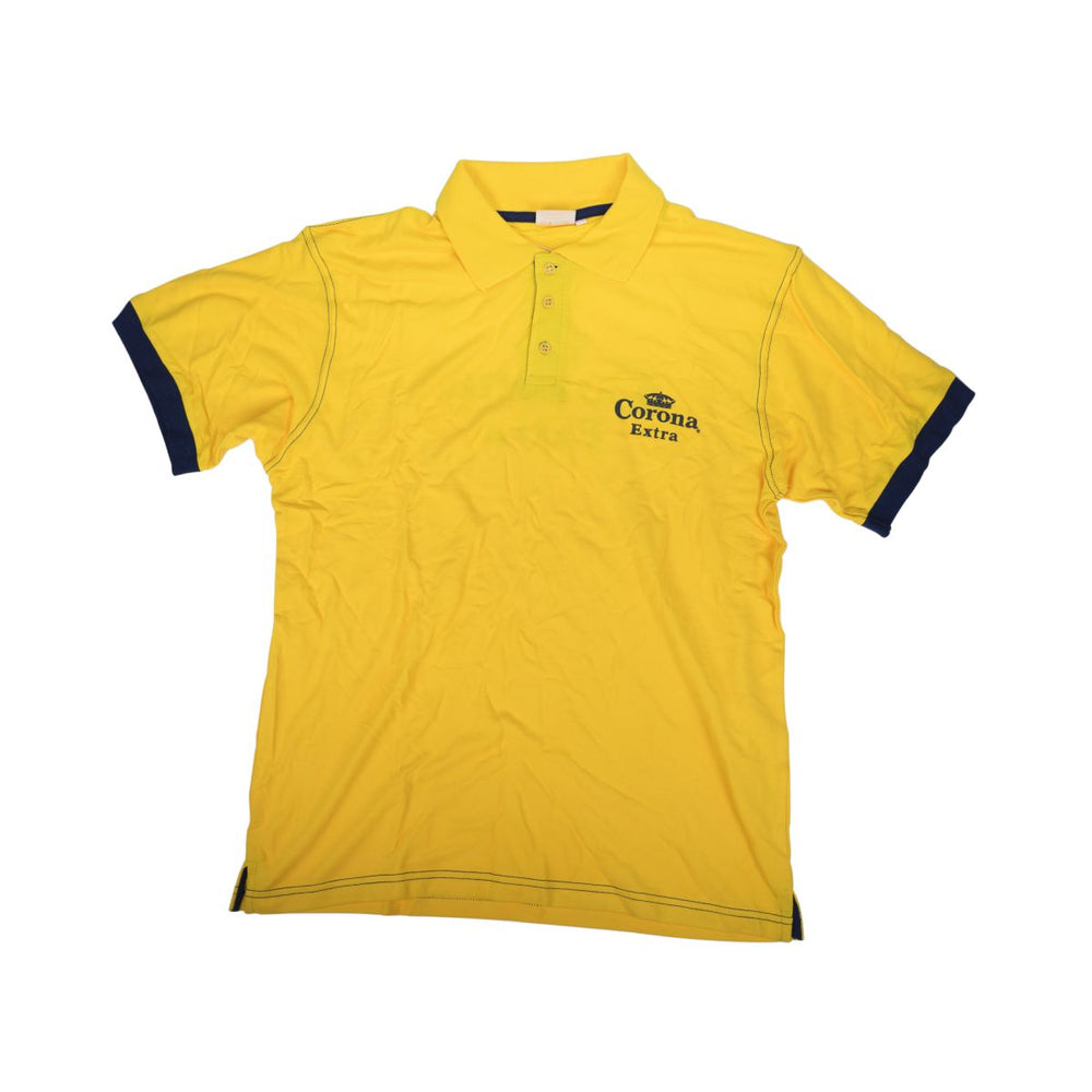 Corona T-Shirt Koszulka Polo Rozmiar XL Mężczyźni Żółta Odzież Logo Haft Gastro