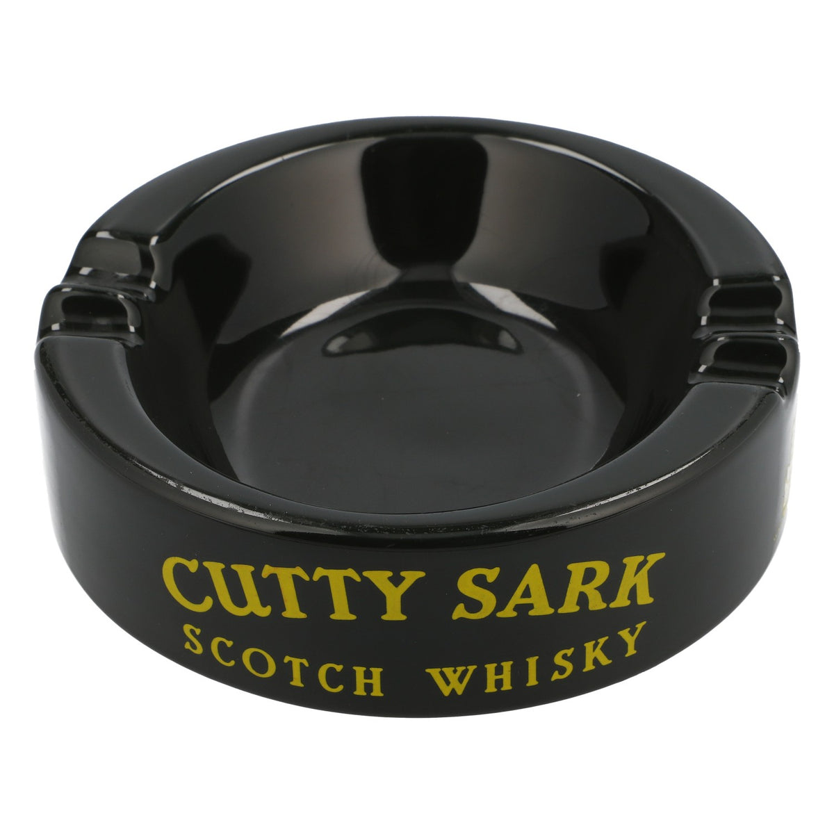 Cutty Sark Whiskey Popielniczka Ashtray Ceramika Retro Lata 80. Okrągła Zielona