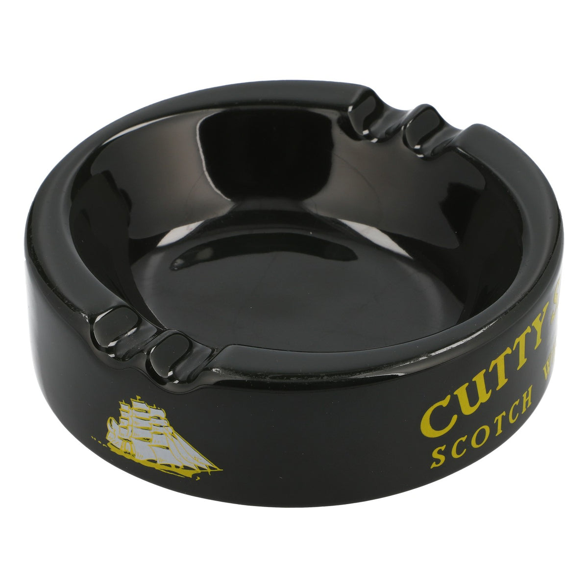 Cutty Sark Whiskey Popielniczka Ashtray Ceramika Retro Lata 80. Okrągła Zielona – Widok 2