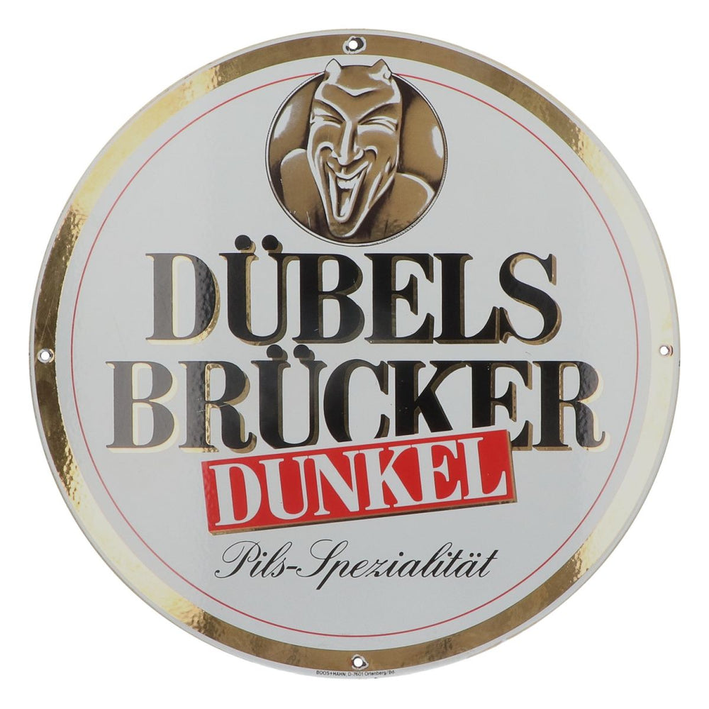 Dübelsbrücker XL Emaliowana tabliczka 40x40cm Ciemna tabliczka ścienna Tabliczka reklamowa Merch