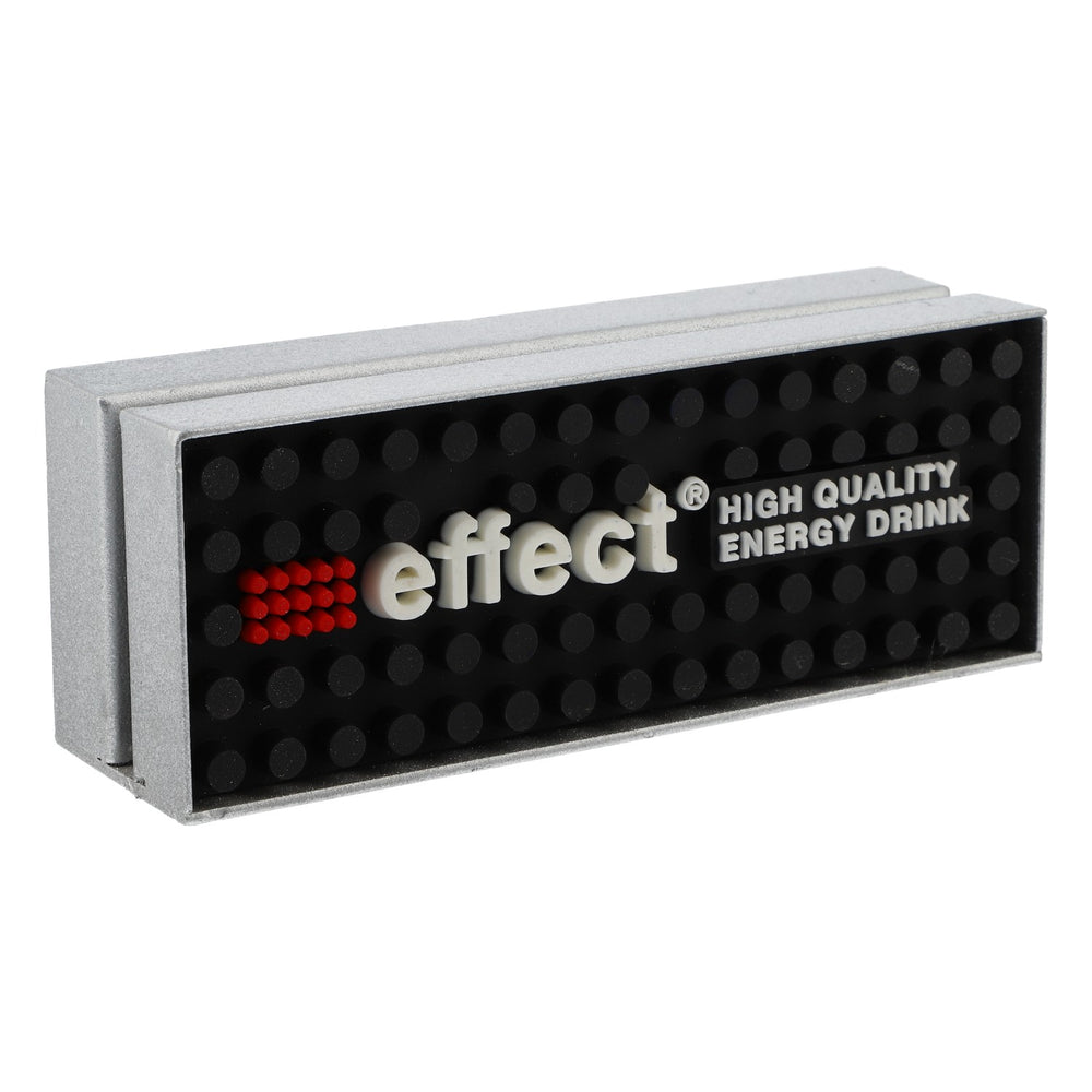 Effect Energy Stojak stołowy srebrny Uchwyt na karty menu z czarnym napisem