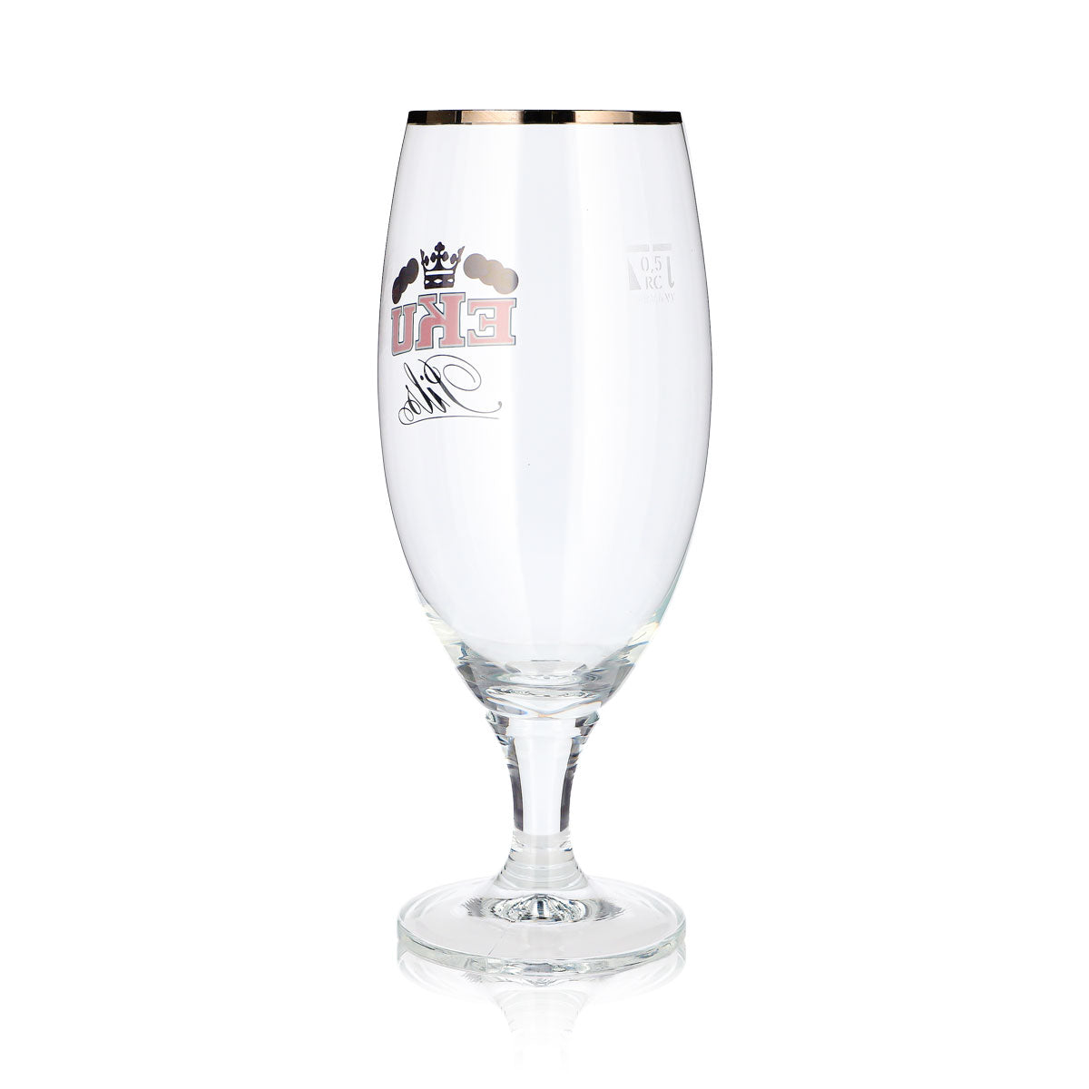 Szklanka do piwa Eku 0,5 l, pucharowa, typu Pils, z platynową obwódką, Ritzenhoff – Widok 4