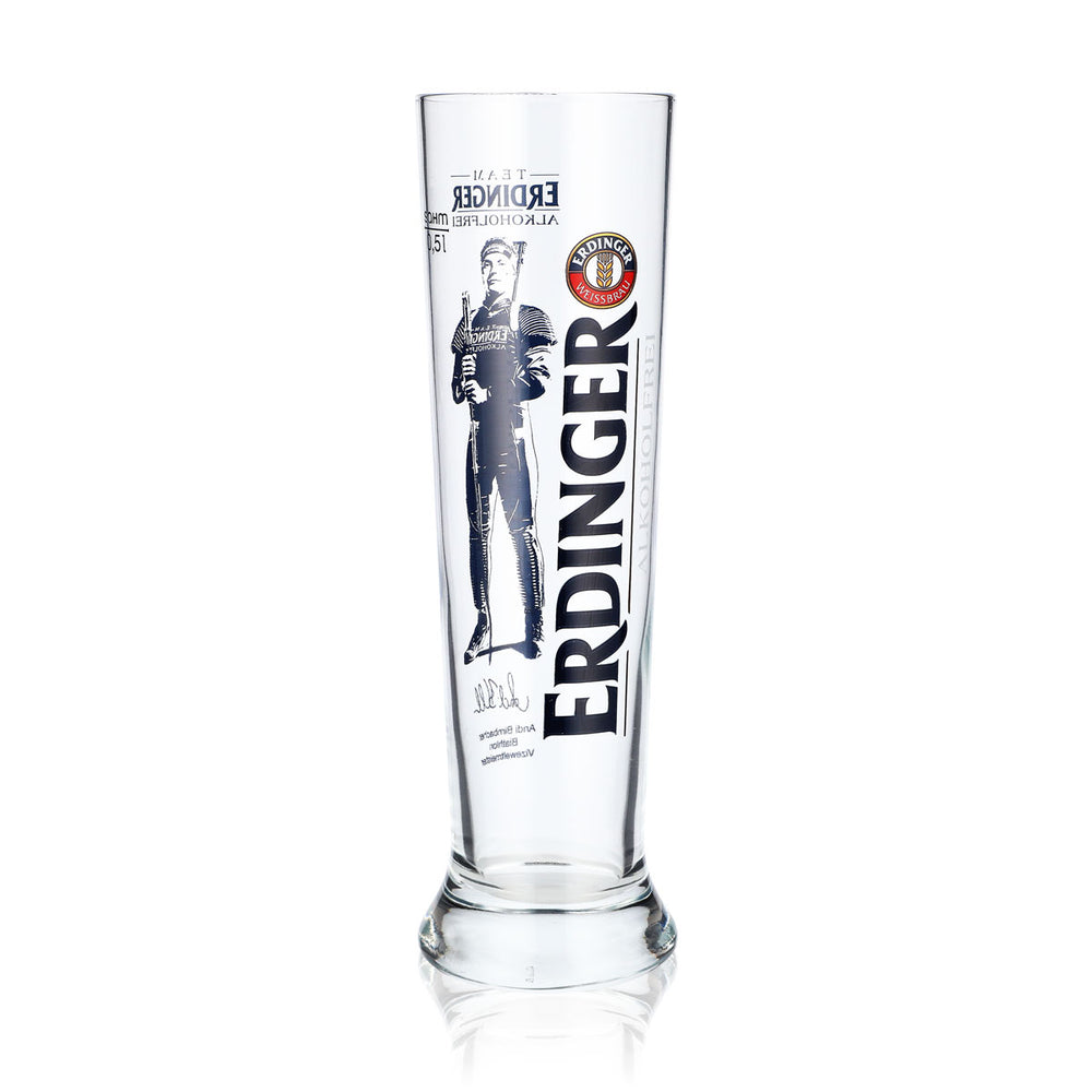 Kieliszek do piwa Erdinger 0,5 l Kieliszek do piwa pszenicznego Kieliszek z limitowanej edycji Andi Birnbacher Bezalkoholowy