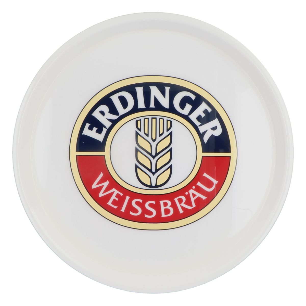 Taca do serwowania piwa Erdinger Weissbier  Taca okrągła Taca kelnerka Okrągła biała