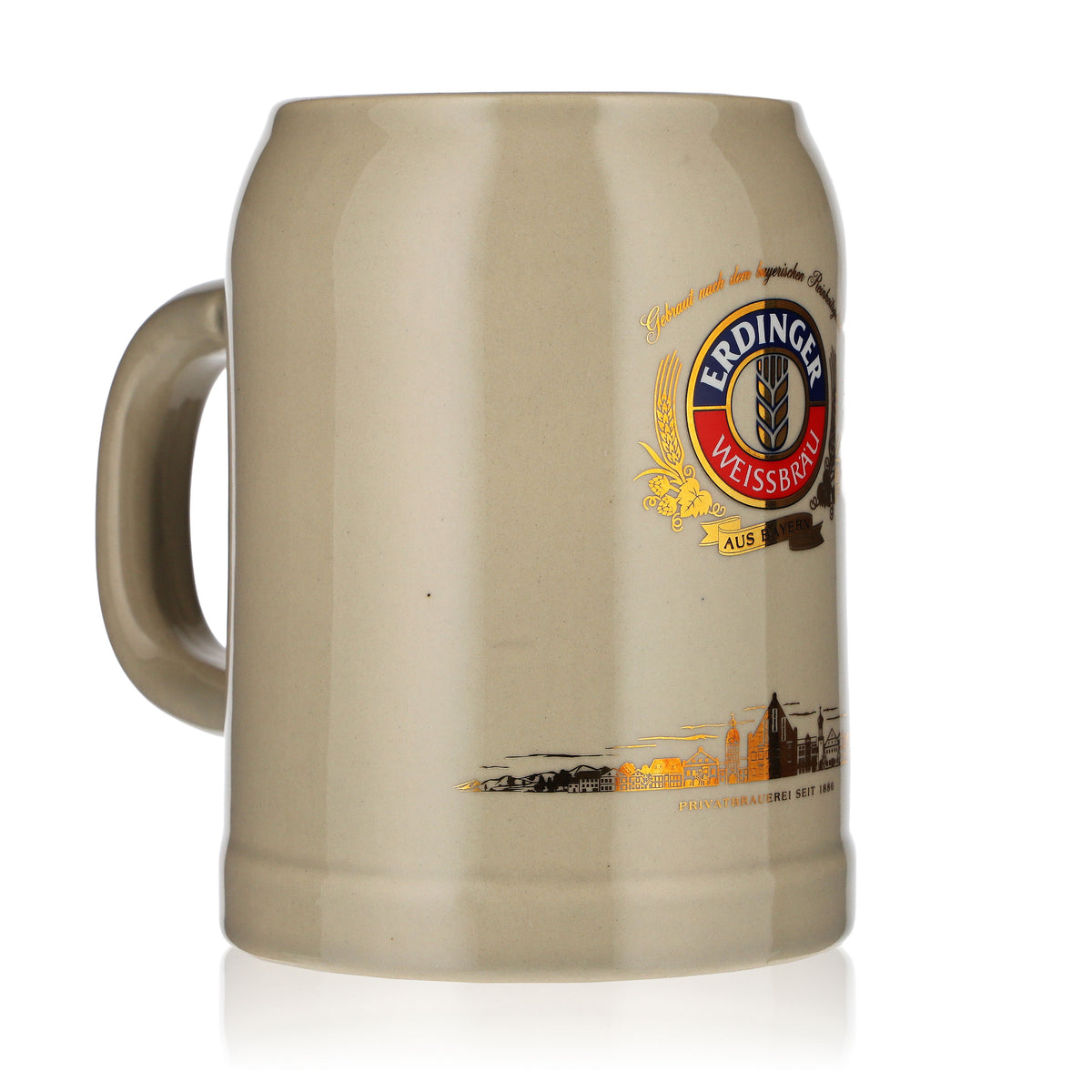 Kufel do piwa Erdinger Weissbräu 0,5 l, ceramiczny, z motywem miejskim, Franz Herb – Widok 2