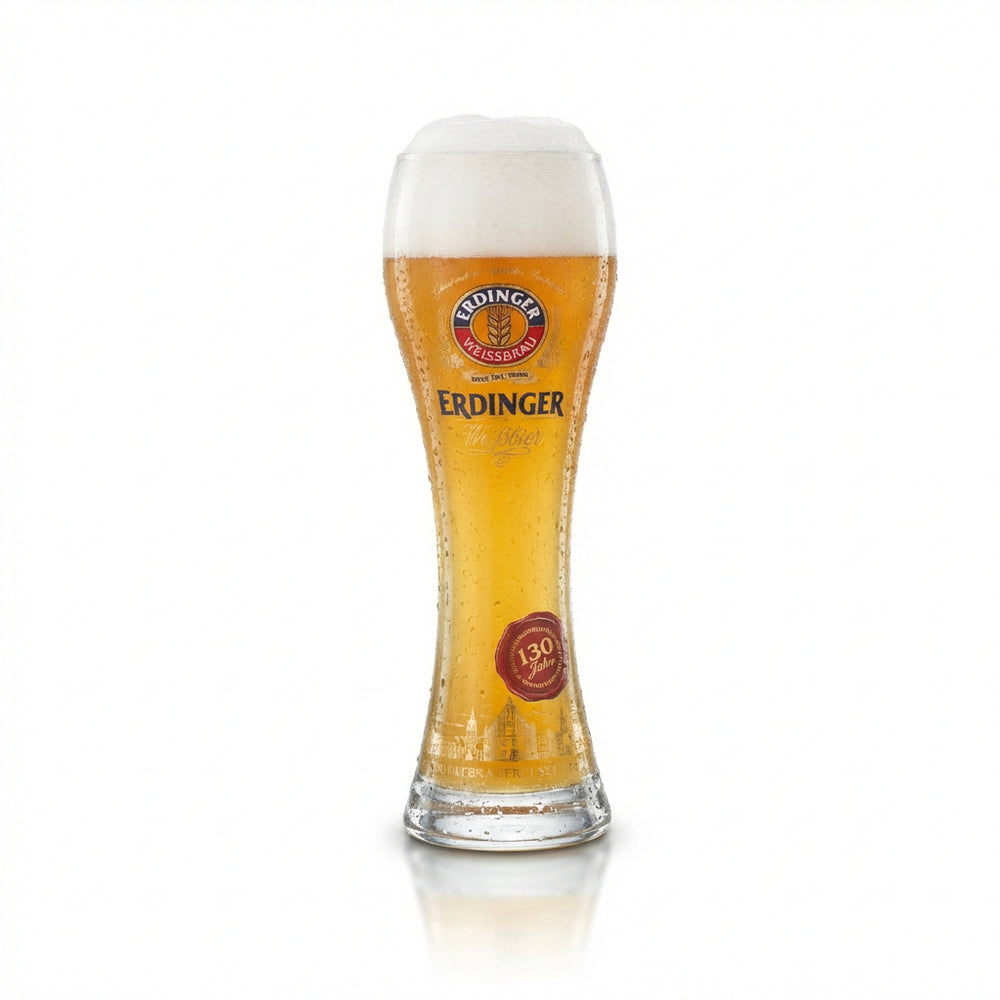 Szklanka do piwa pszenicznego Erdinger Weissbräu 0,5 l 130. rocznica edycji kolekcjonerskiej piwa pszenicznego