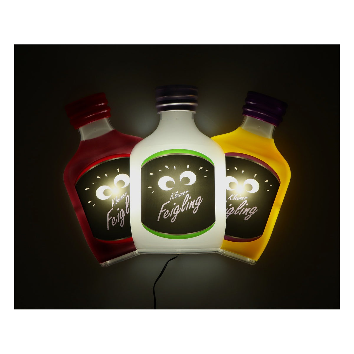 Feigling Likör Neon reklamowy LED „DIE DREI!” Przełącznik