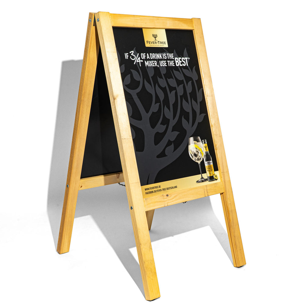 Fever Tree Stojak reklamowy A Frame Drewniana rama Tablica kredowa Tablica gastronomiczna