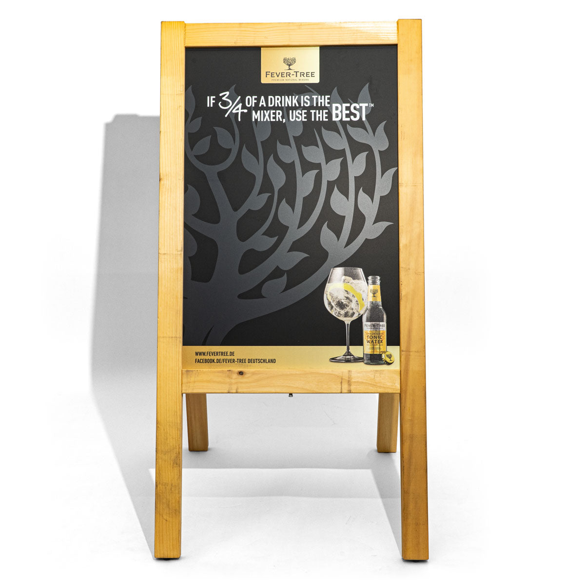 Fever Tree Stojak reklamowy A Frame Drewniana rama Tablica kredowa Tablica gastronomiczna – Widok 2