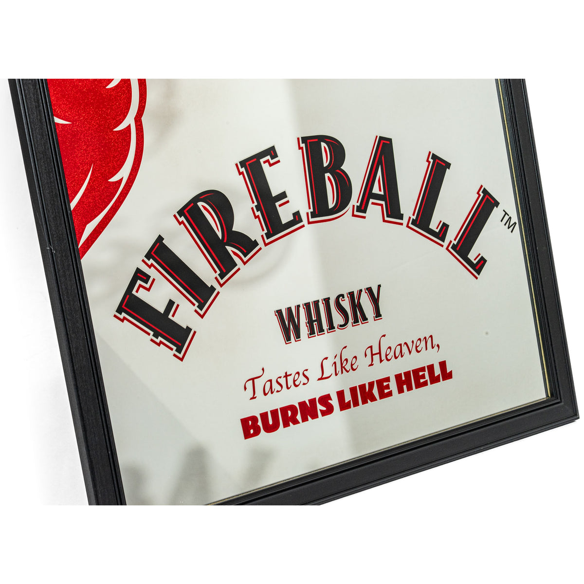 Fireball Lustro Dekoracja ścienna Motyw smoka Z ramą 103x73cm Bar Pub – Widok 2