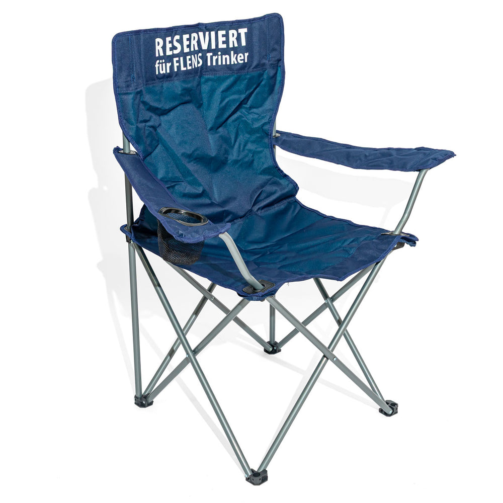 Krzesło kempingowe Flensburger Pilsener Krzesło reżyserskie Outdoor składane z uchwytem na napoje