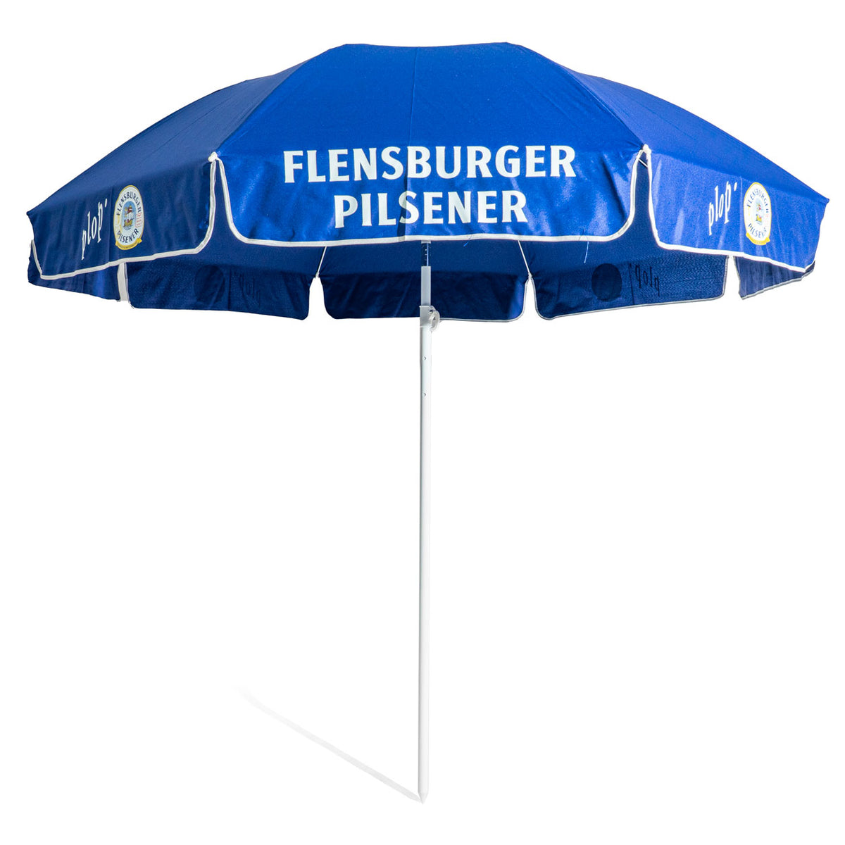 Parasol Flensburger Pilsener Ø2m Osłona przeciwsłoneczna „Plop” niebiesko-biała