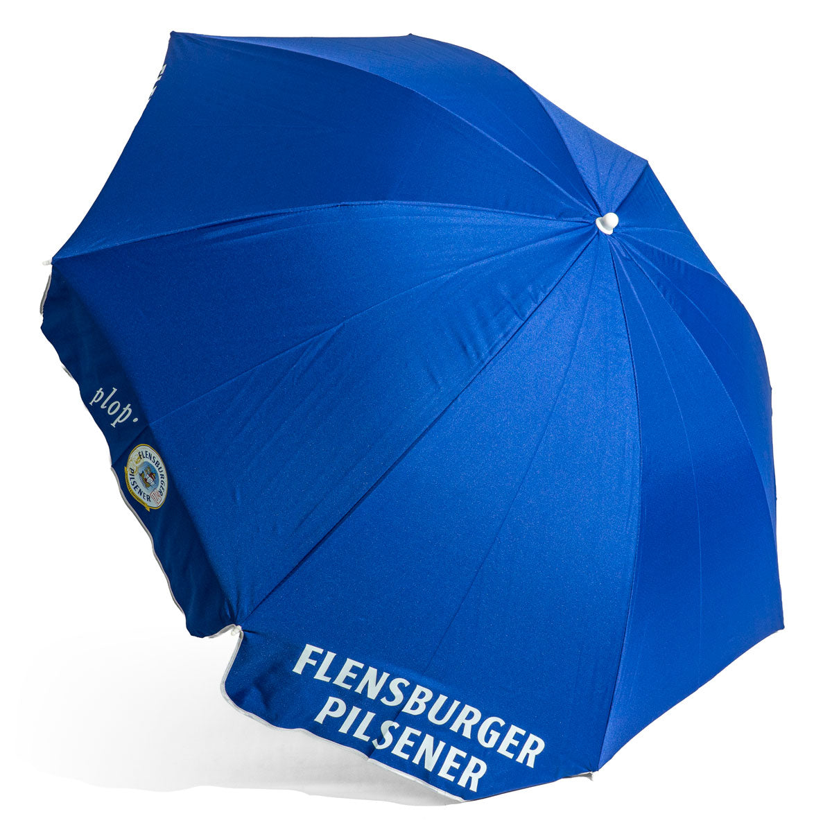 Parasol Flensburger Pilsener Ø2m Osłona przeciwsłoneczna „Plop” niebiesko-biała – Widok 4