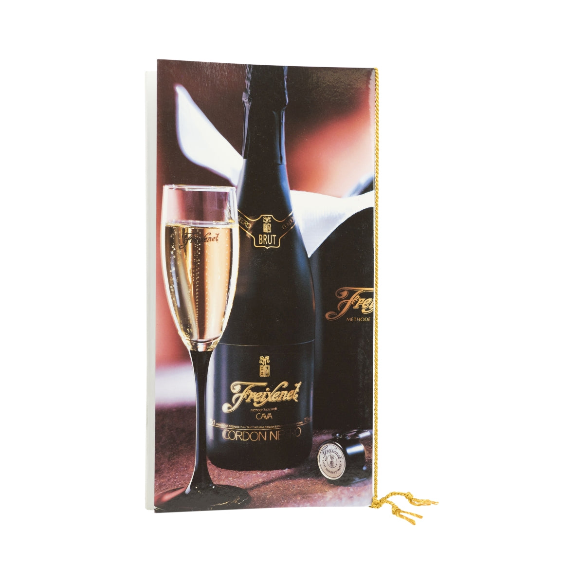 Menu wina musującego Freixenet 10 stron menu na sznurku uchwyt na napoje papier gastro – Widok 2
