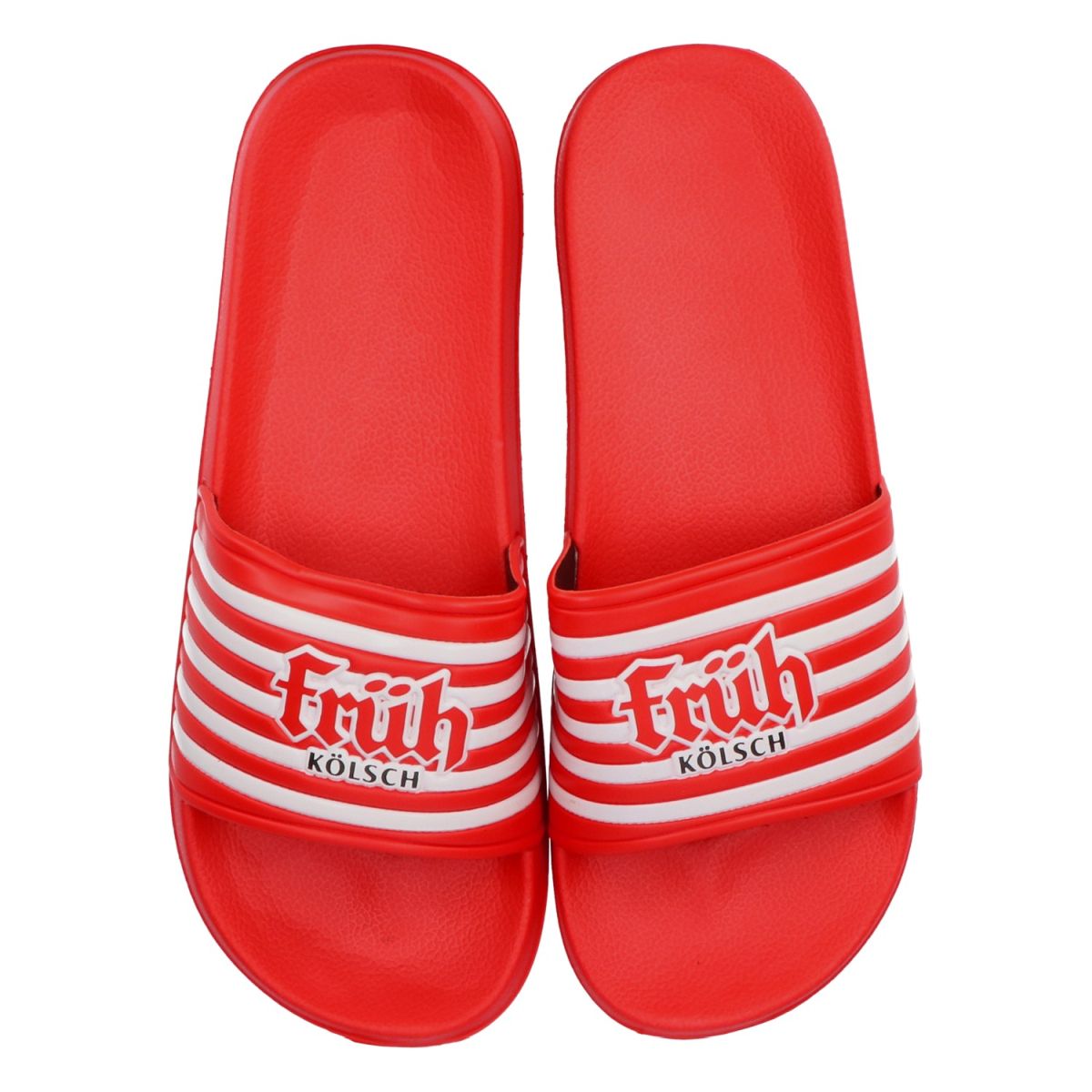 Früh Kölsch Klapki kąpielowe rozmiar 44/45 czerwone unisex kapcie domowe