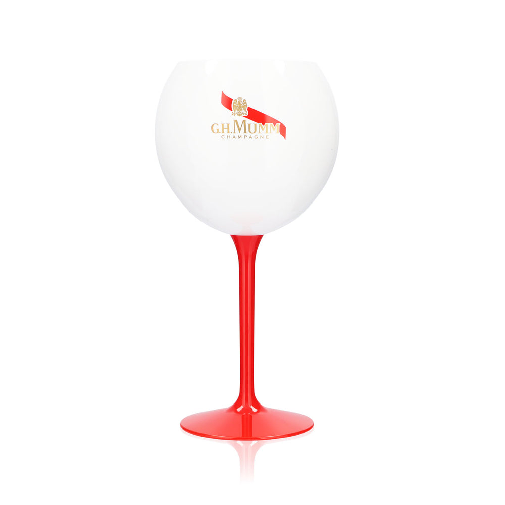 G.H. Mumm Sekt Szklanka akrylowa 0,62 l Szklanka balonowa Szampan Biały czerwony nóżka