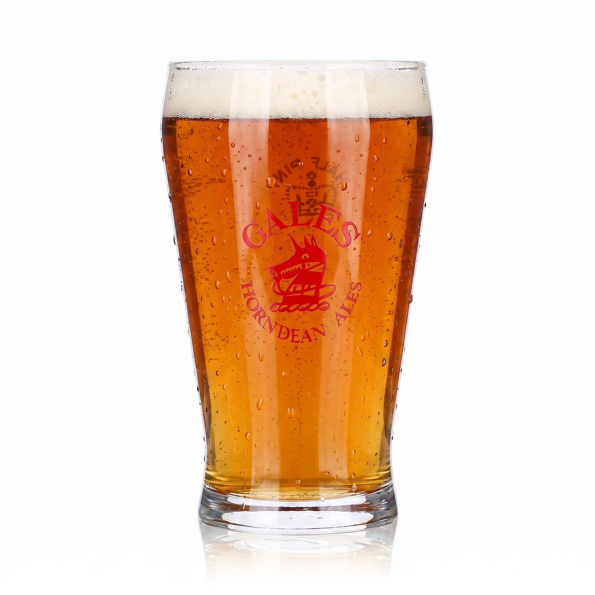 Szklanka do piwa Gales Brewery 0,28 l, Willi Becher, Horndean Ales, logo z psem, czerwone logo