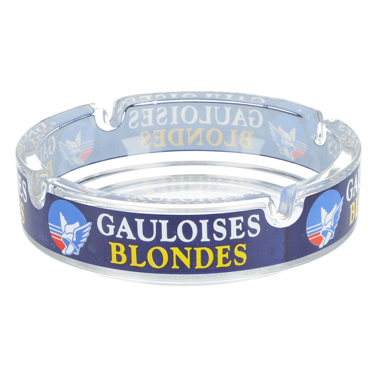 Szklany popielniczka Gauloises Ashtray, duża wersja, okrągła BLONDES