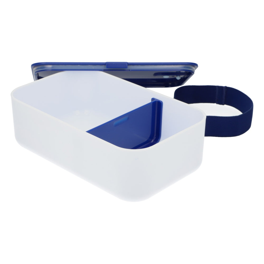 Pudełko na kanapki Gerolsteiner Lunchbox, nadające się do mikrofalówki, niebiesko-białe, z przegrodą