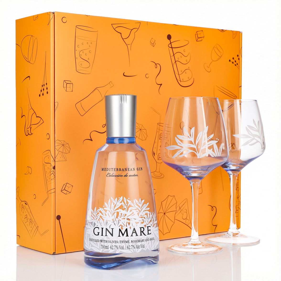 Zestaw upominkowy Gin Mare 0,7 l 42,7% + kieliszek balonowy Copa I Orange