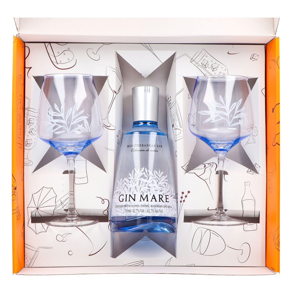 Zestaw upominkowy Gin Mare 0,7 l 42,7% + kieliszek balonowy Copa I Orange – Widok 4