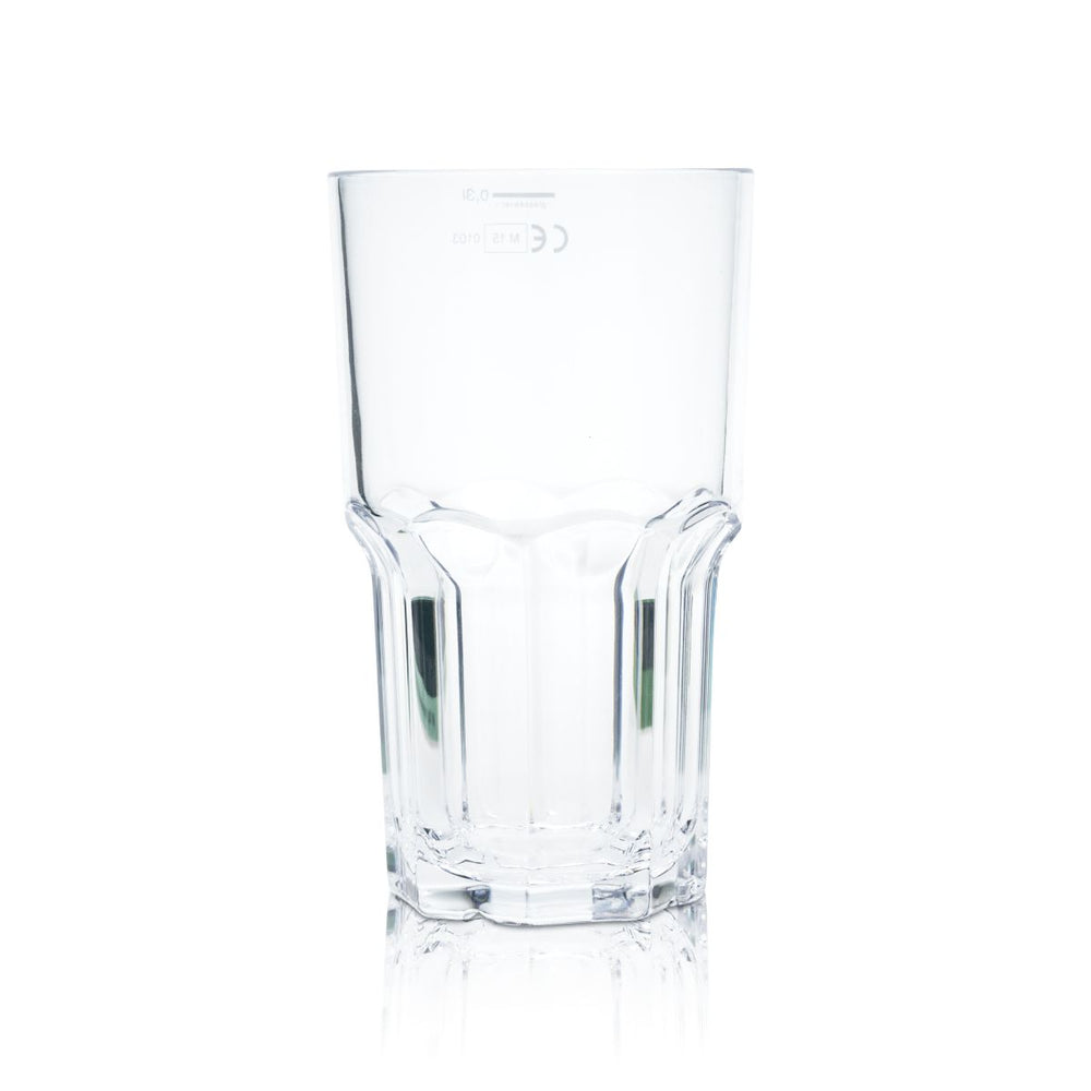 glass4ever Tumbler Glass 0,32l Plastikowe szklanki wielokrotnego użytku Nietłukący granulat