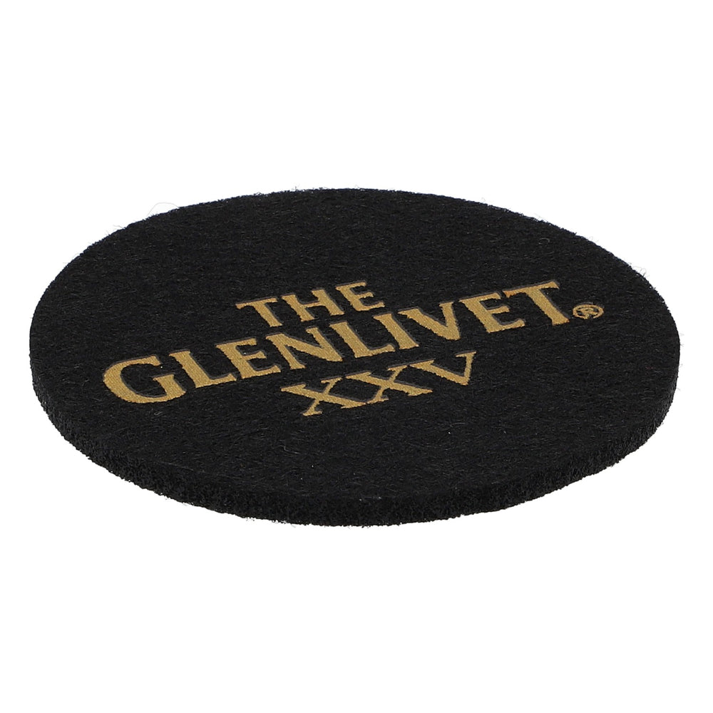 Podkładka pod szklankę Glenlivet Whiskey Filz, czarna, średnica 6,2 cm „Glenlivet XXV”