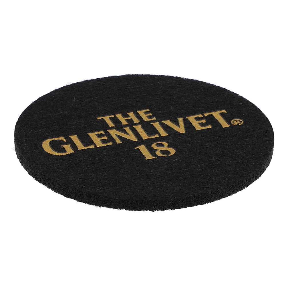 Podkładka pod szklanki Glenlivet Whiskey Filz, czarna, średnica 6,2 cm „Glenlivet 18”