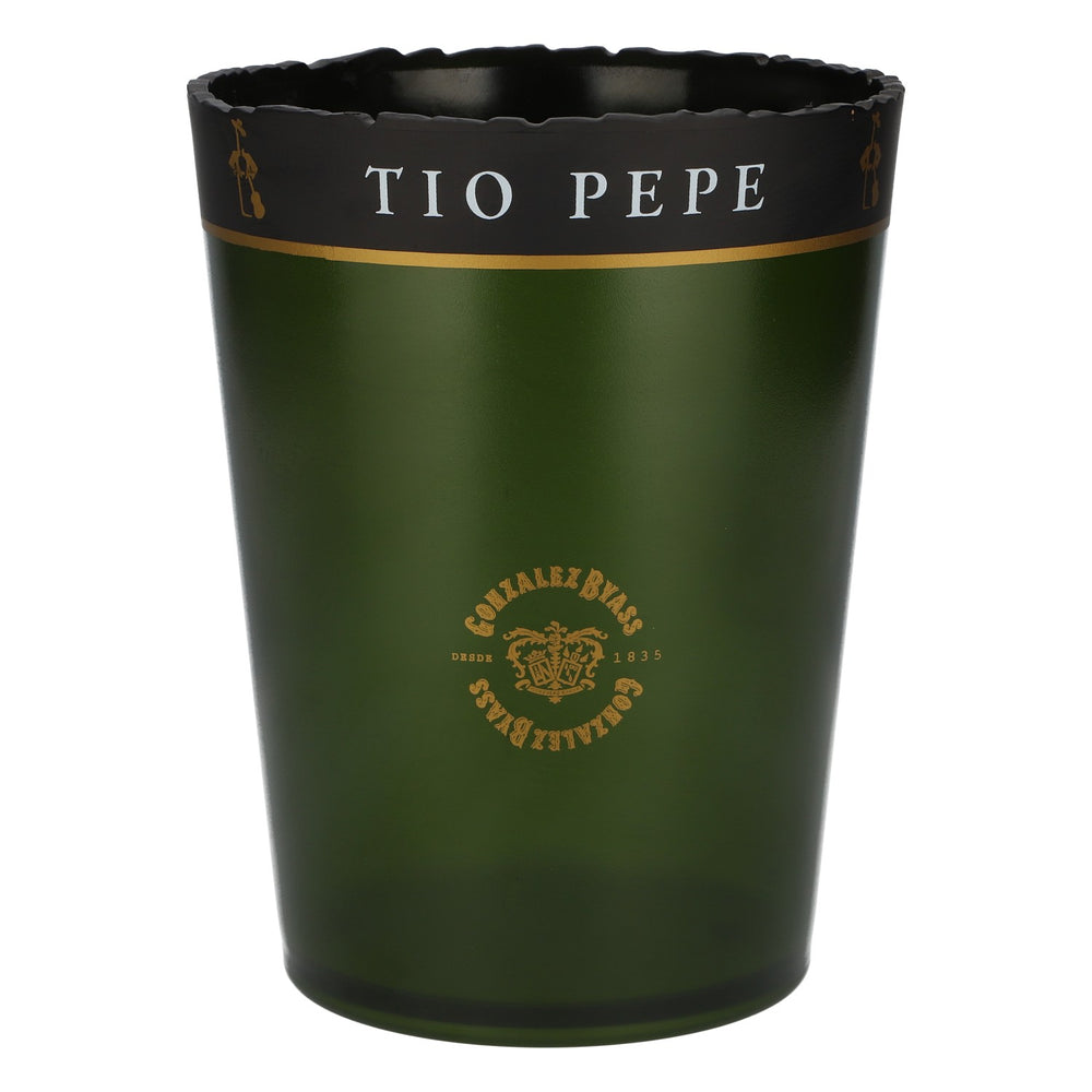 Chłodziarka do butelek z brandy Gonzalez Byass Tio Pepe, zielona, z tworzywa sztucznego
